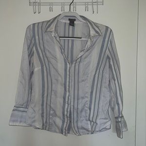 Ann Taylor blue stripped shirt